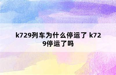 k729列车为什么停运了 k729停运了吗